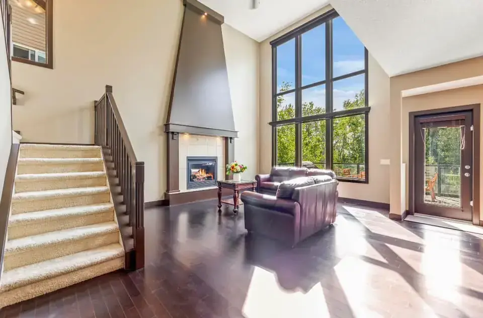 Legal basement suite with separate entrance, full kitchen, and bedroom